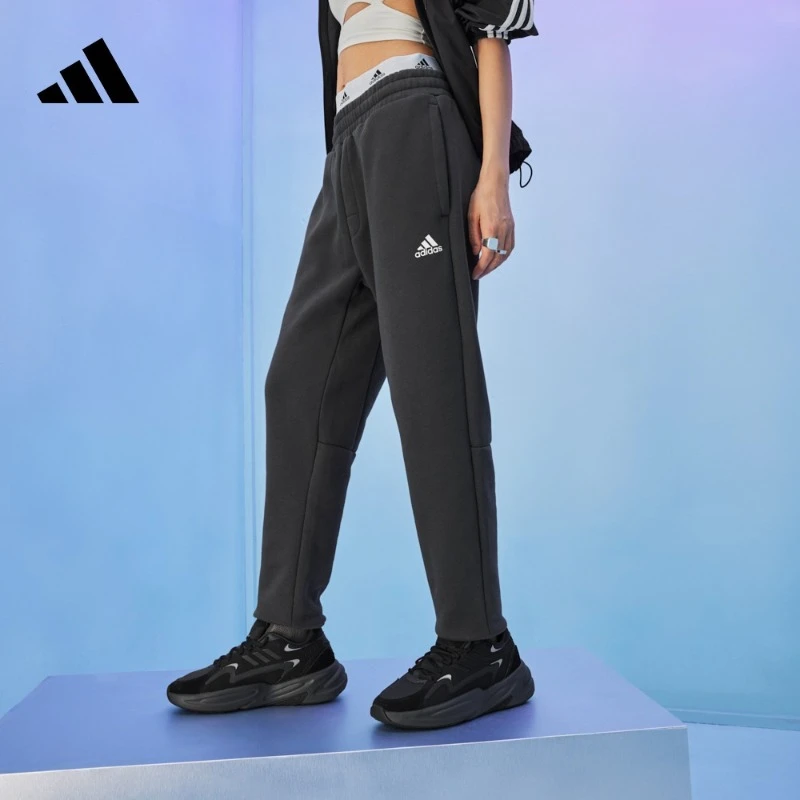 阿迪达斯 加绒加厚保暖锥形束脚运动九分裤男女冬季adidas IB2730