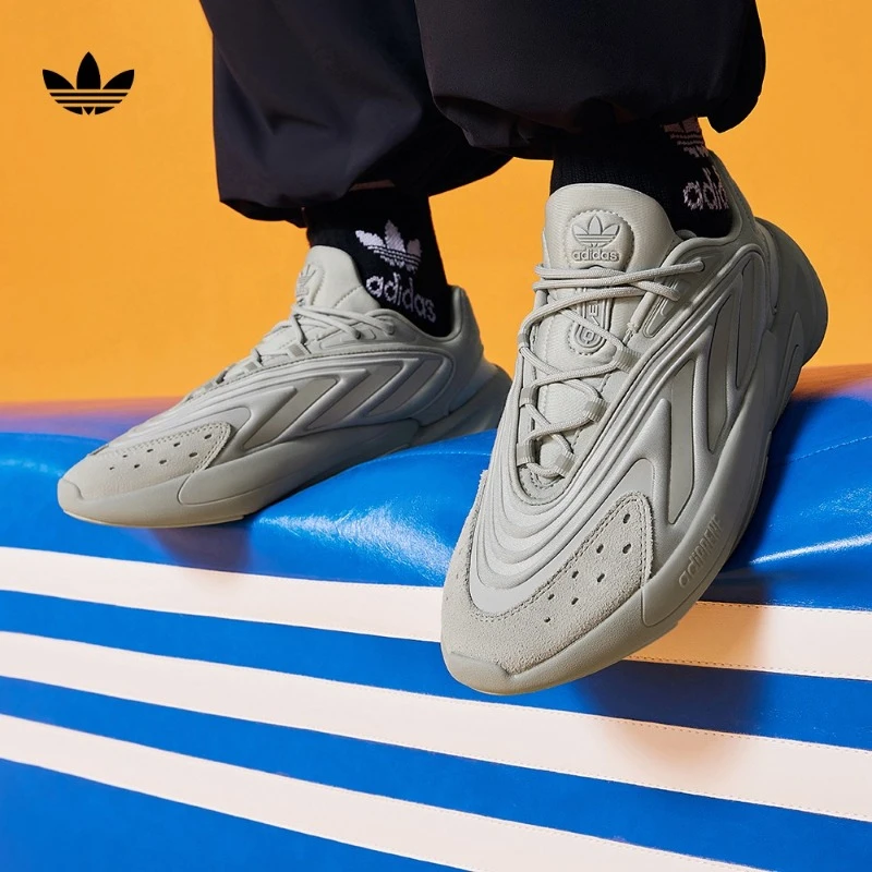 阿迪达斯三叶草 男女款休闲跑步复古老爹鞋 adidas OZELIA H04252