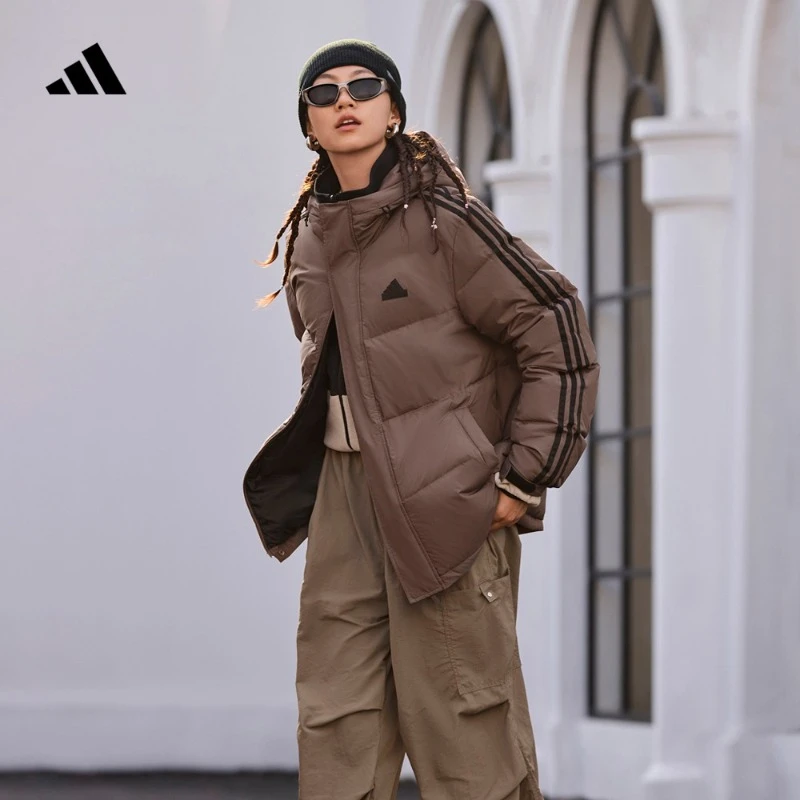 阿迪达斯官方600蓬保暖拒水防泼防风连帽鸭绒羽绒服adidas JW6734