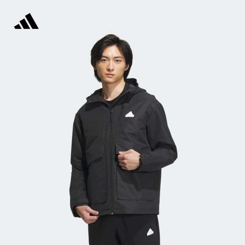 阿迪达斯官方 轻运动男款休闲简约连帽夹克外套 adidas IT3951
