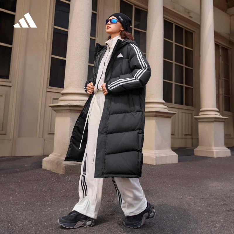 阿迪达斯 暖「芯」科技600蓬保暖防风长款好羽绒鸭绒羽绒服JM9122
