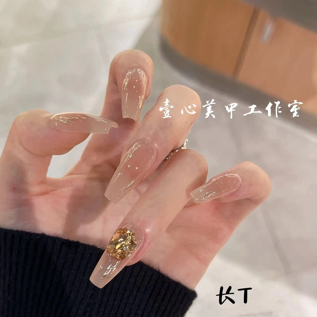 梨花姬-壹心纯手工定制穿戴甲可拆卸假指甲贴10片