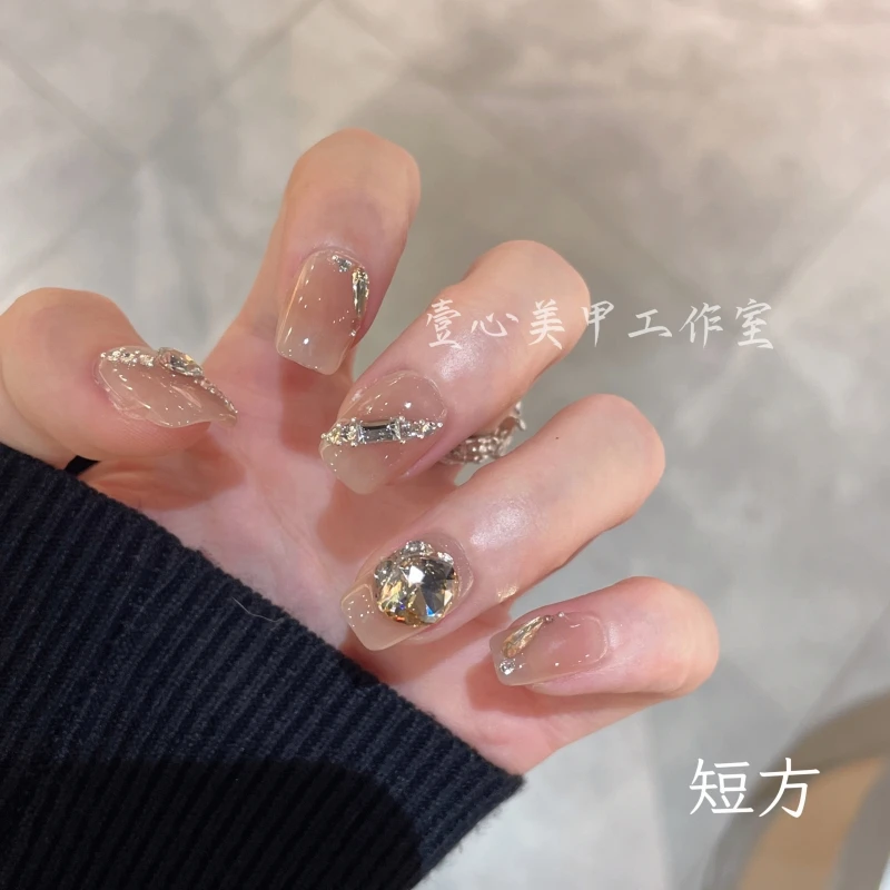 秋意浓-现货48小时发 纯手工穿戴甲美甲贴片可拆卸假指甲贴10片