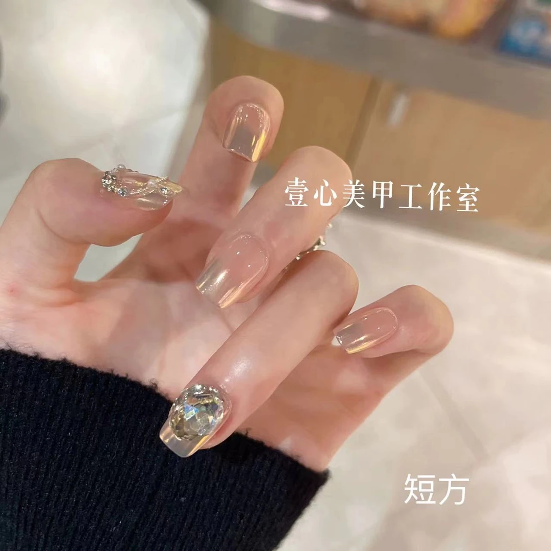 日落微醺-现货48H飞 壹心纯手工穿戴甲 可拆卸假指甲贴10片装