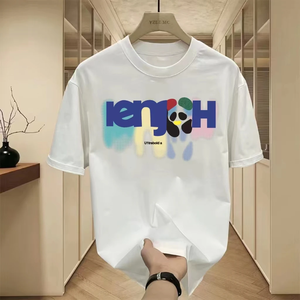 重磅纯棉短袖T恤青年男夏季ins潮牌百搭休闲圆领印花上衣t恤