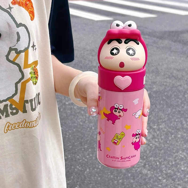 蜡笔小新儿童保温杯可爱学生上学专用水杯高颜值网红杯子女孩防摔