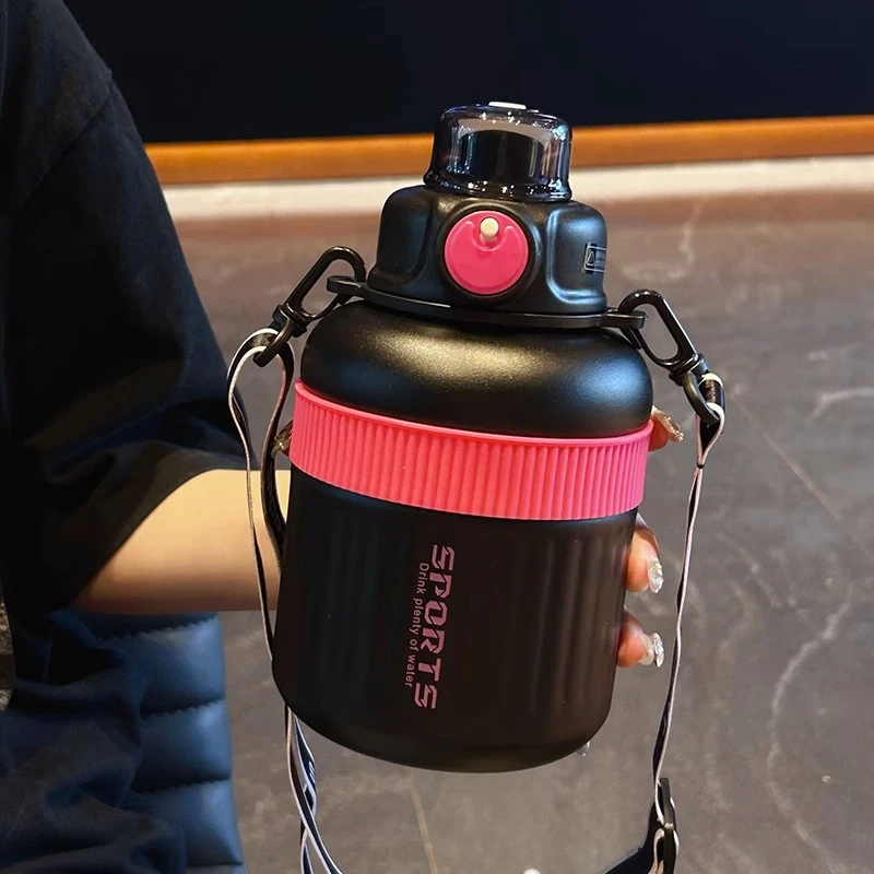 茶水分离保温杯女士2023新款学生茶隔大容量吸管杯子户外运动水壶