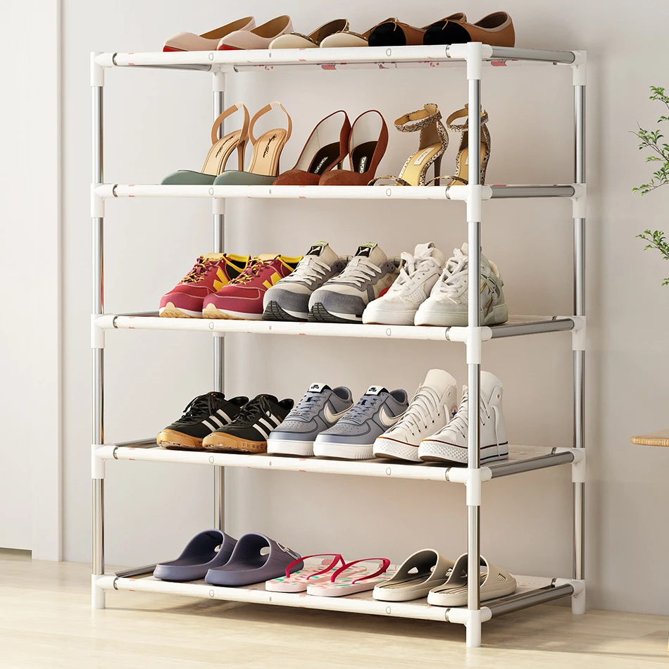 乐爱家家用客厅卧室大容量经济型鞋架简易组装结实出租房五层鞋架