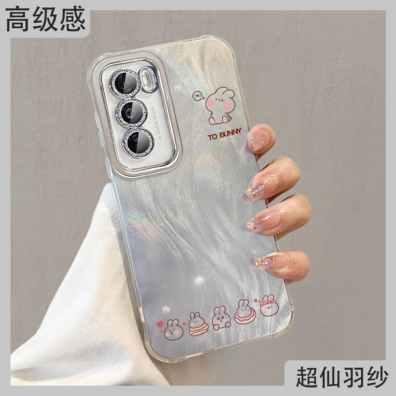 油画熊适用于手机壳OPPOReno12全包防摔轻奢超仙镭射简约小众高级