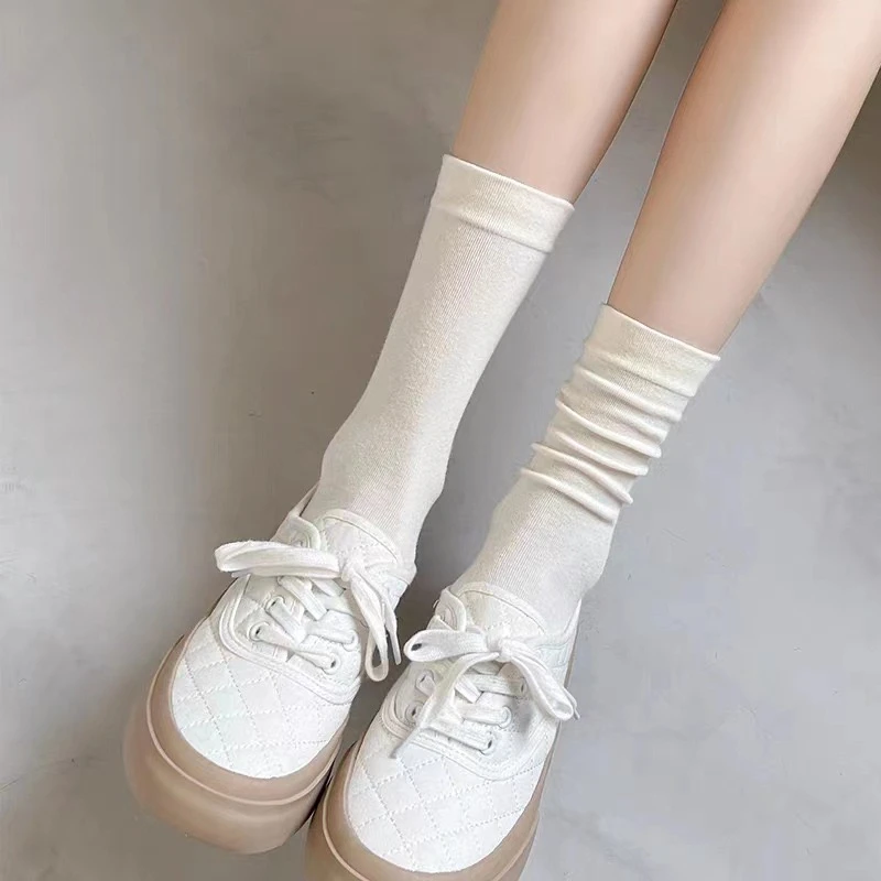 女袜中筒袜秋冬棉袜百搭休闲堆堆袜