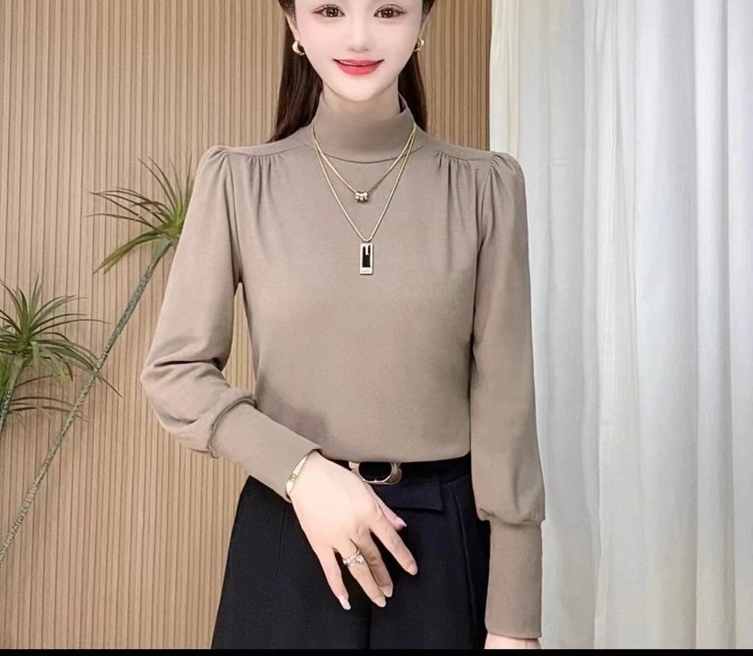 线下199！双面一体德绒显气质显瘦百搭灯笼袖公主风洋气8208女小衫