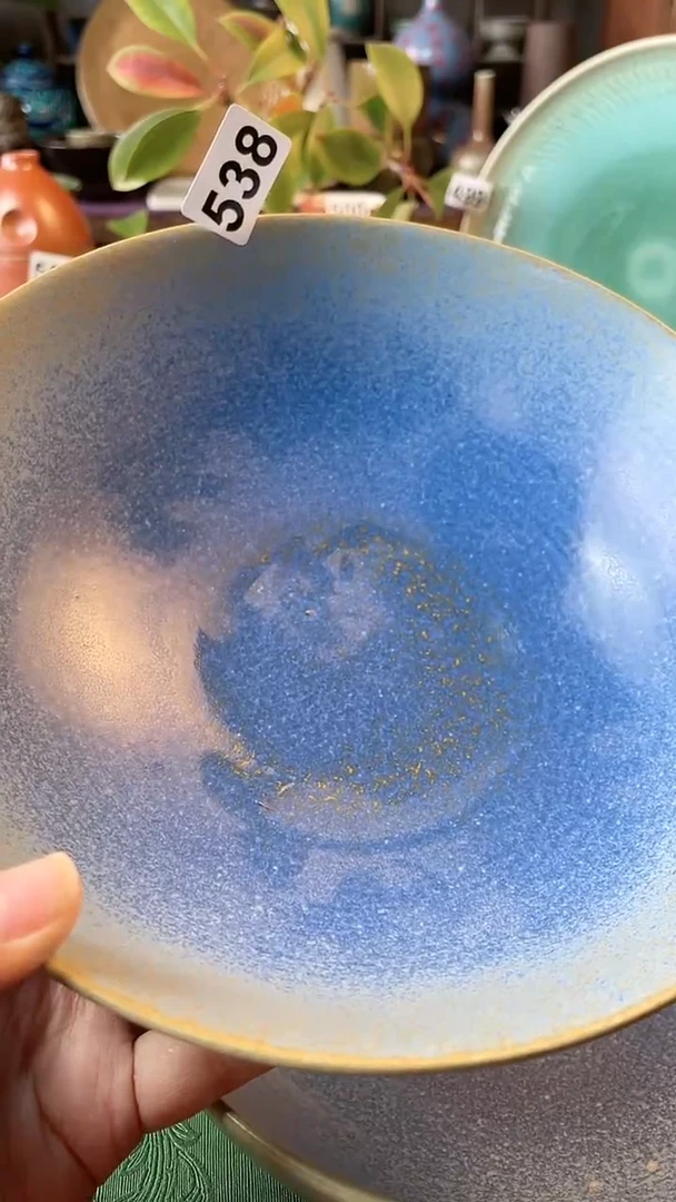 【闪购商品】陶瓷碗9寸深汤碗蓝微瑕538