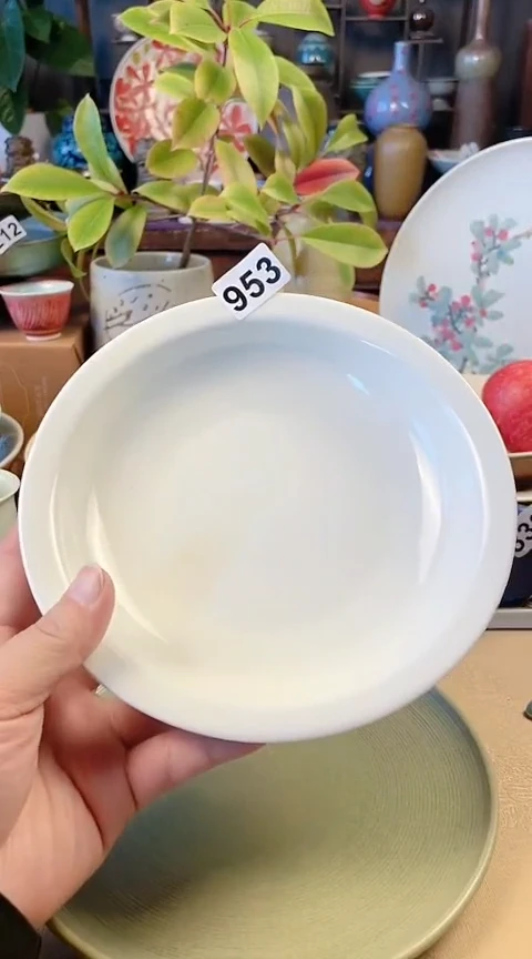 【闪购商品】瓷碗7寸外雕刻盘微微瑕953