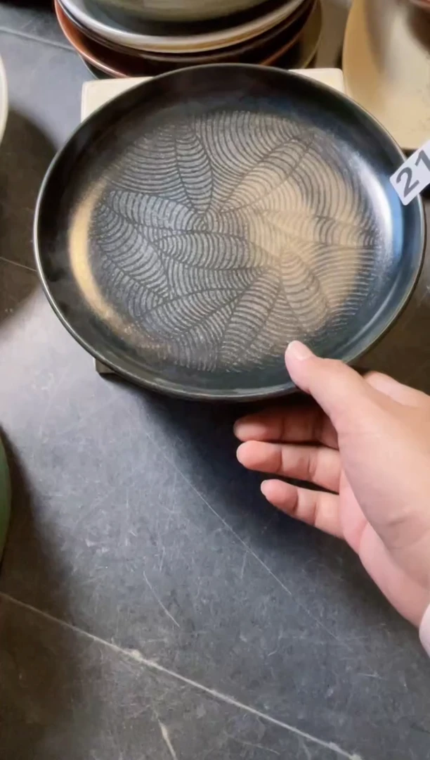 【闪购商品】盘214   手绘树叶盘