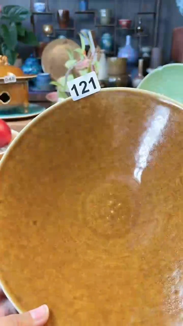 【闪购商品】陶瓷碗9寸浅斗微瑕蜂蜜釉121