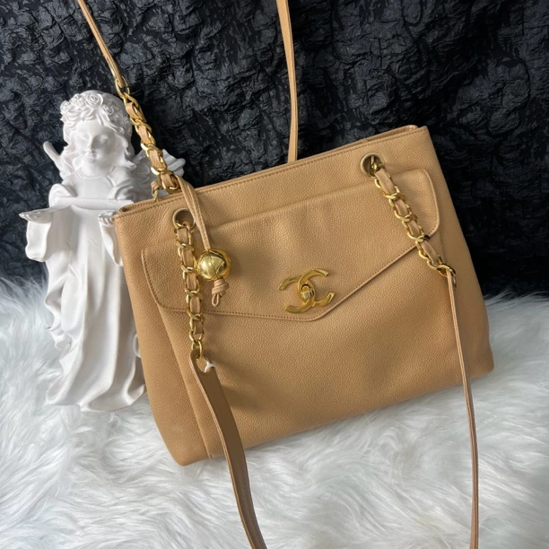 95新 Chanel/香奈儿 大喜/香奈儿奶粉包奶茶色