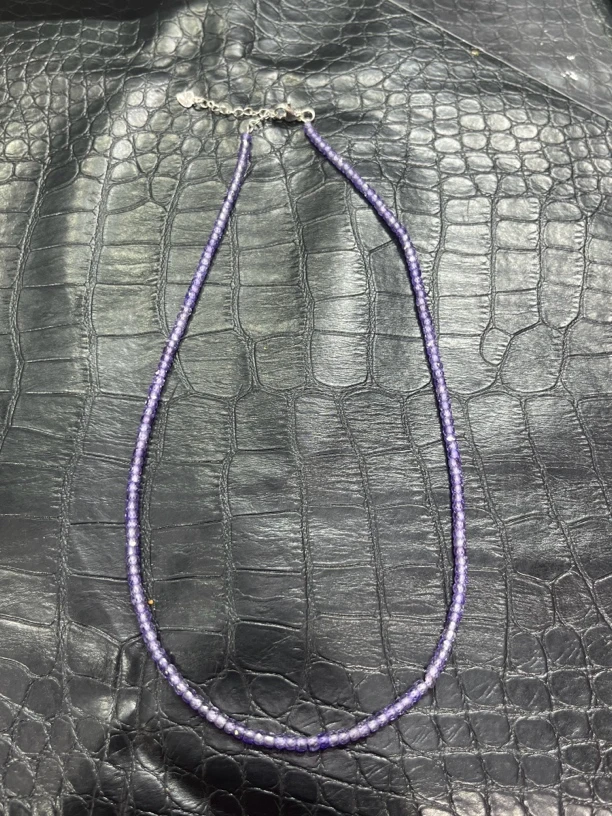 美货 盘珠刻面2*3m紫钻切锁骨链项链
