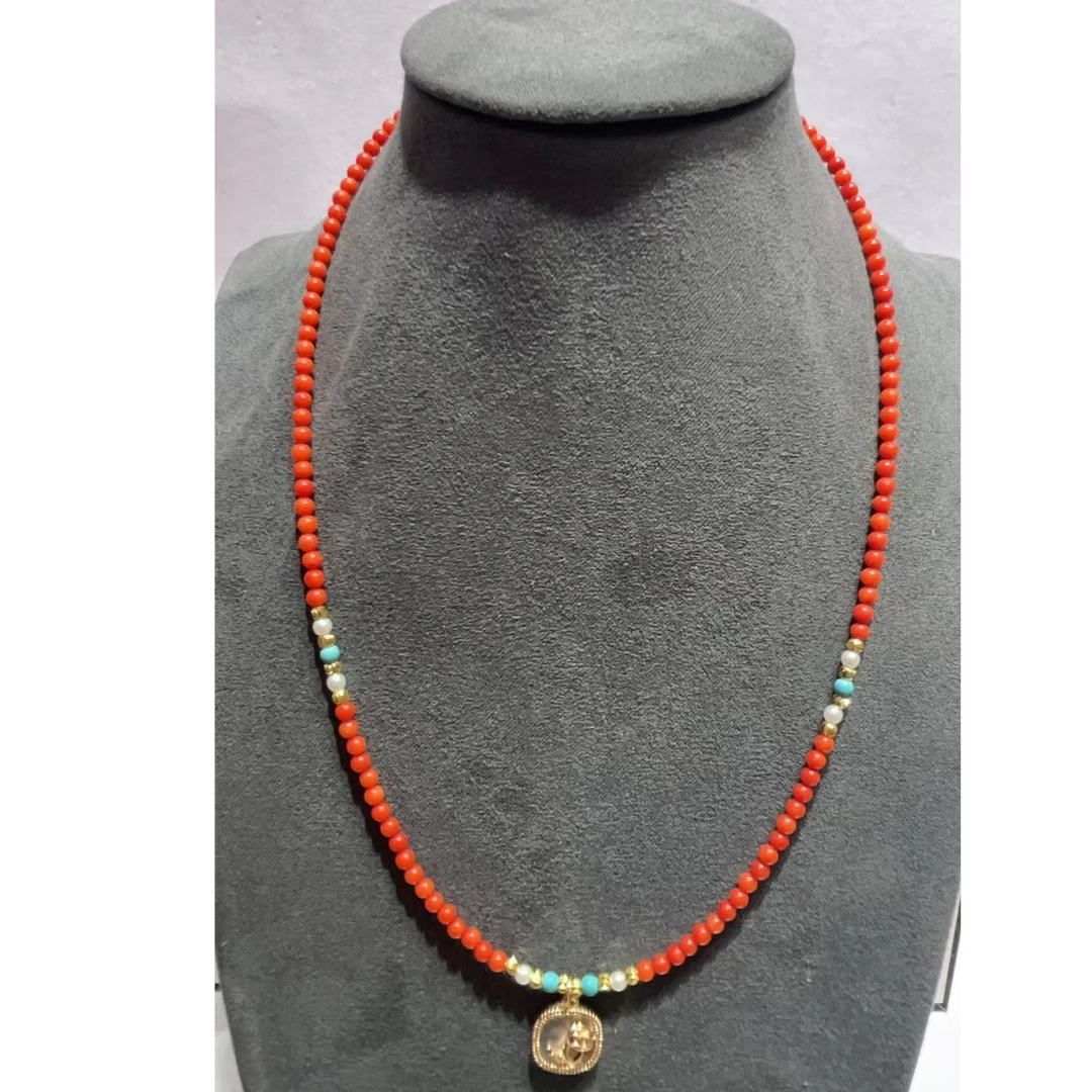 时尚美货 3.5m红色配小花锁骨链