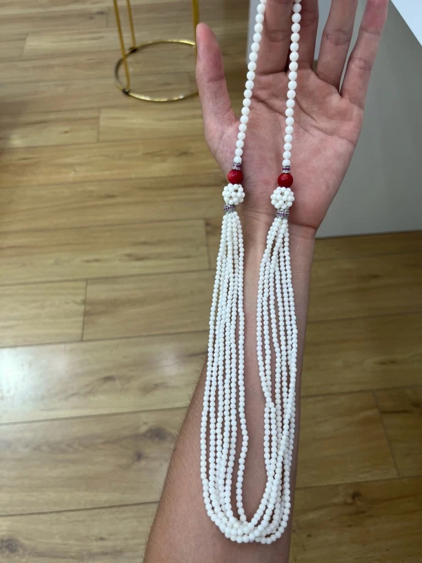 X058时尚美货 原创设计白色六股麻花项链