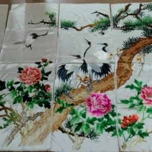 组合老缎拼接刺绣