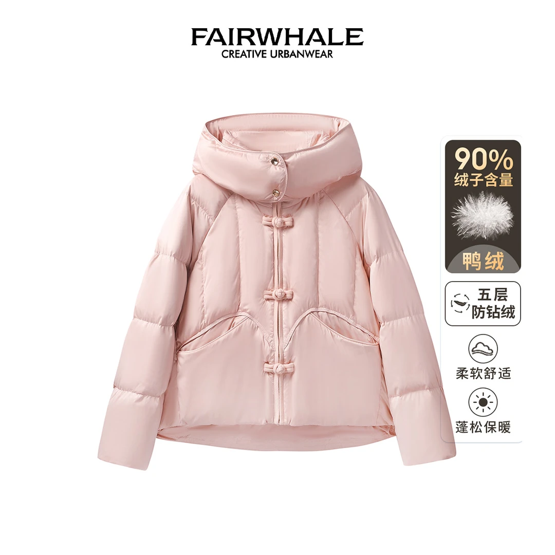 马克华菲女装新中式国风盘扣羽绒服F44014A049