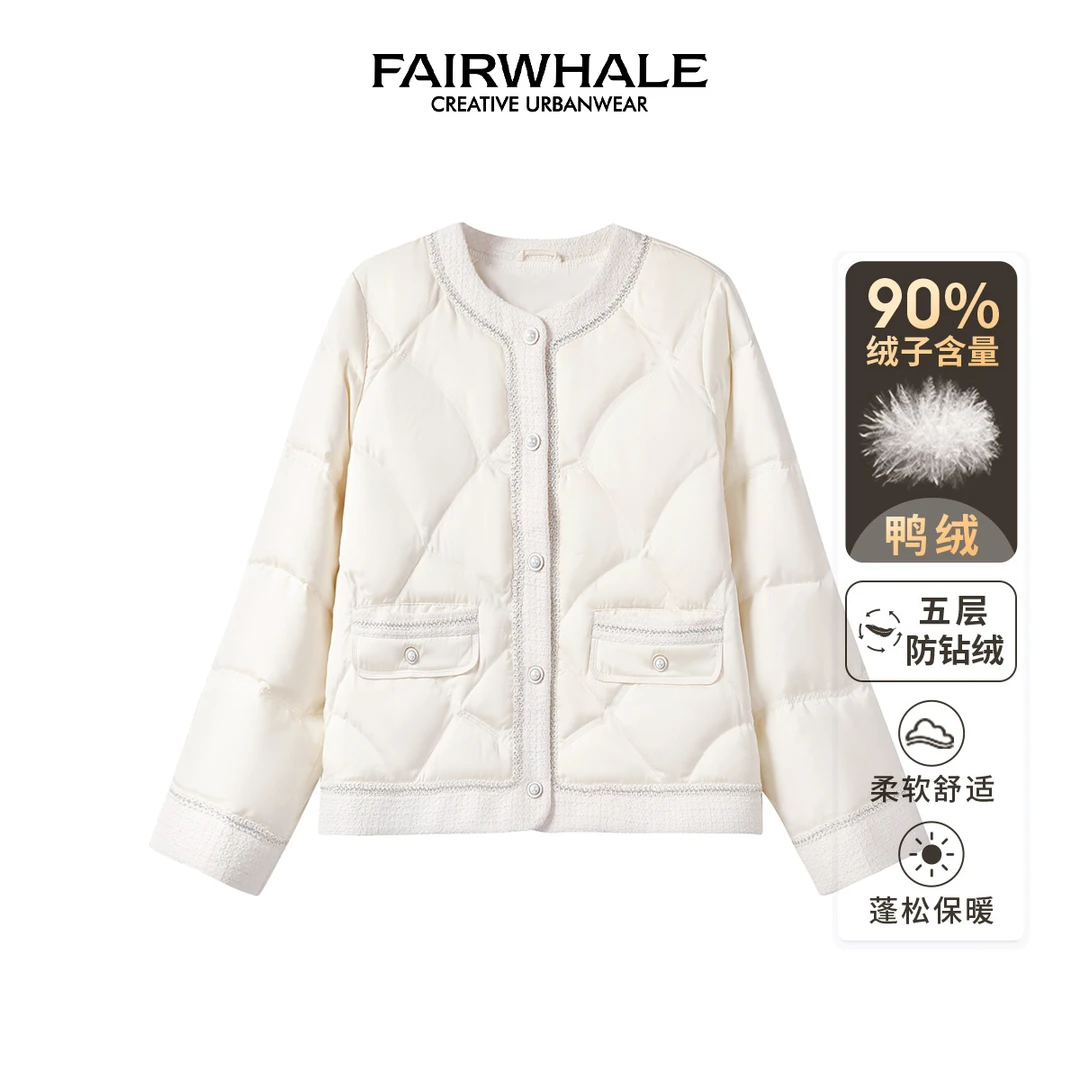 马克华菲女装冬季小香羽绒服舒适时尚蓬松保暖外套F44014A029