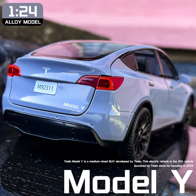 汇耀特撕啦ModelY合金车模声光玩具金属仿真汽车模型男人收藏摆件
