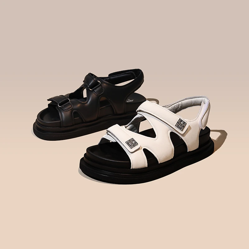 罗马凉鞋女2024夏季新款外穿百搭厚底沙滩凉鞋休闲运动增高女鞋