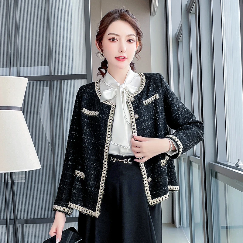 【奢姿】2024年春装新款大码女装小香风宽松外套胖妹妹遮肚子雅丹风