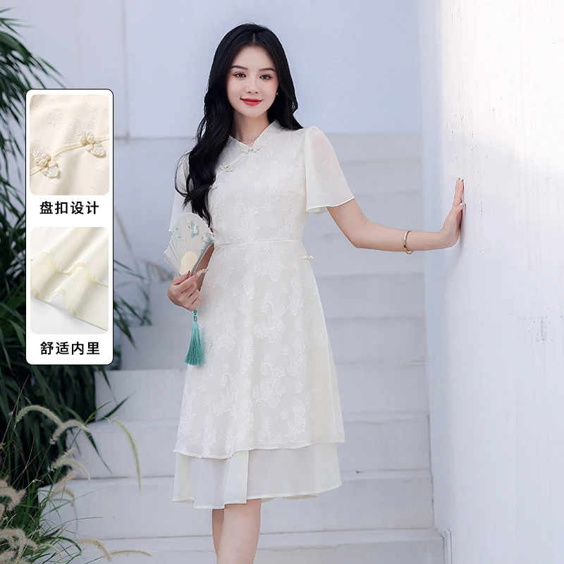 奢姿【琉璃】2024年夏季胖妹妹气质优雅小众显瘦连衣裙