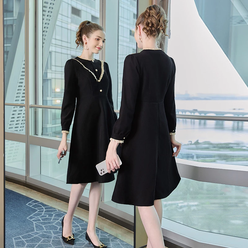 奢姿【叠加魅力】2024新款大码女装减龄花边裙子时尚连衣裙