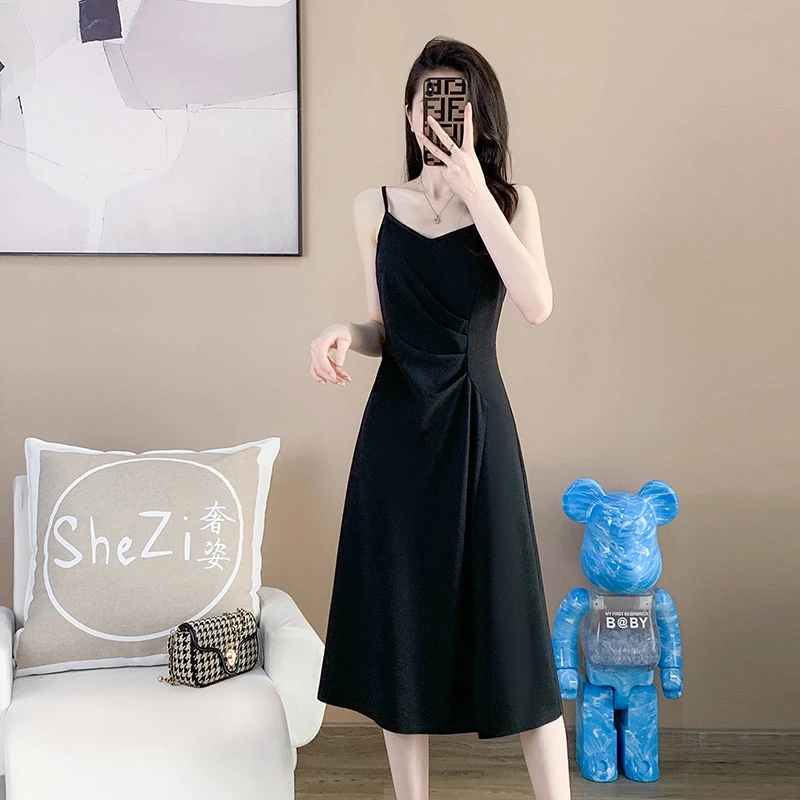 【奢姿】胖妹妹简约吊带时尚连衣裙9932866685【适合90-200斤】柔软