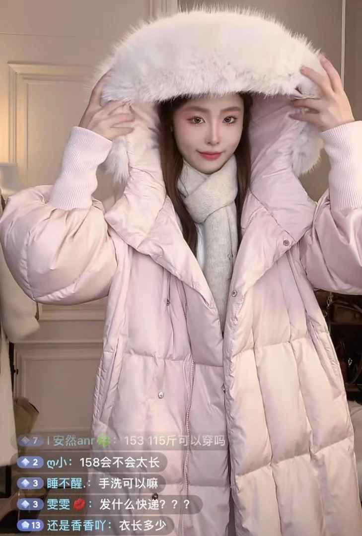 安心绒「真50白鸭绒」超美超仙清雅高级秋冬加厚羽绒服外套