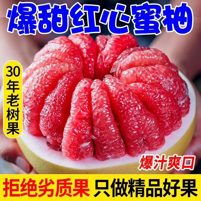 【红心蜜柚】正宗红柚红心柚子新鲜沙田柚皮薄多汁孕妇水果现采现发