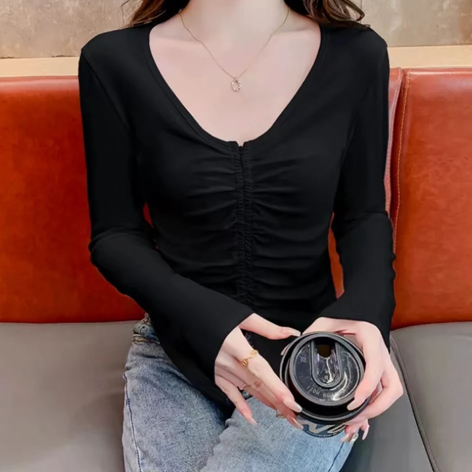 【艾萱萱】38071款修身显瘦洋气辣妹百搭打底衫 约50网红时尚