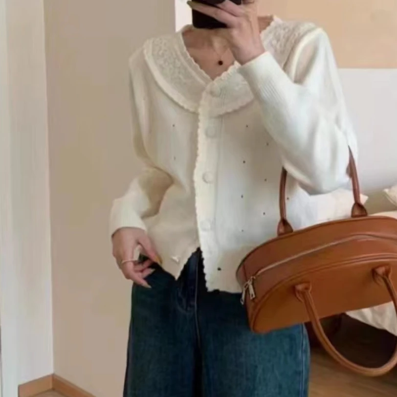 【艾萱萱】070款设计感针织开衫外套女秋季 约51