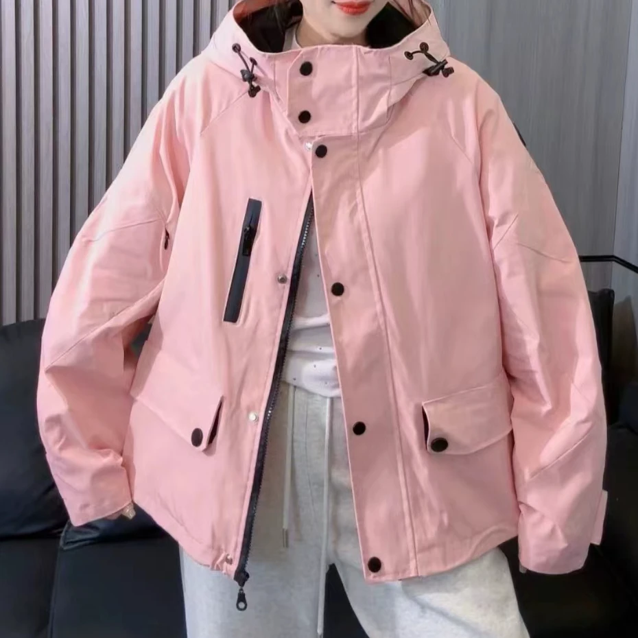 【艾萱萱】2485款韩版时尚宽松显瘦女连帽外套短款大口袋 约58