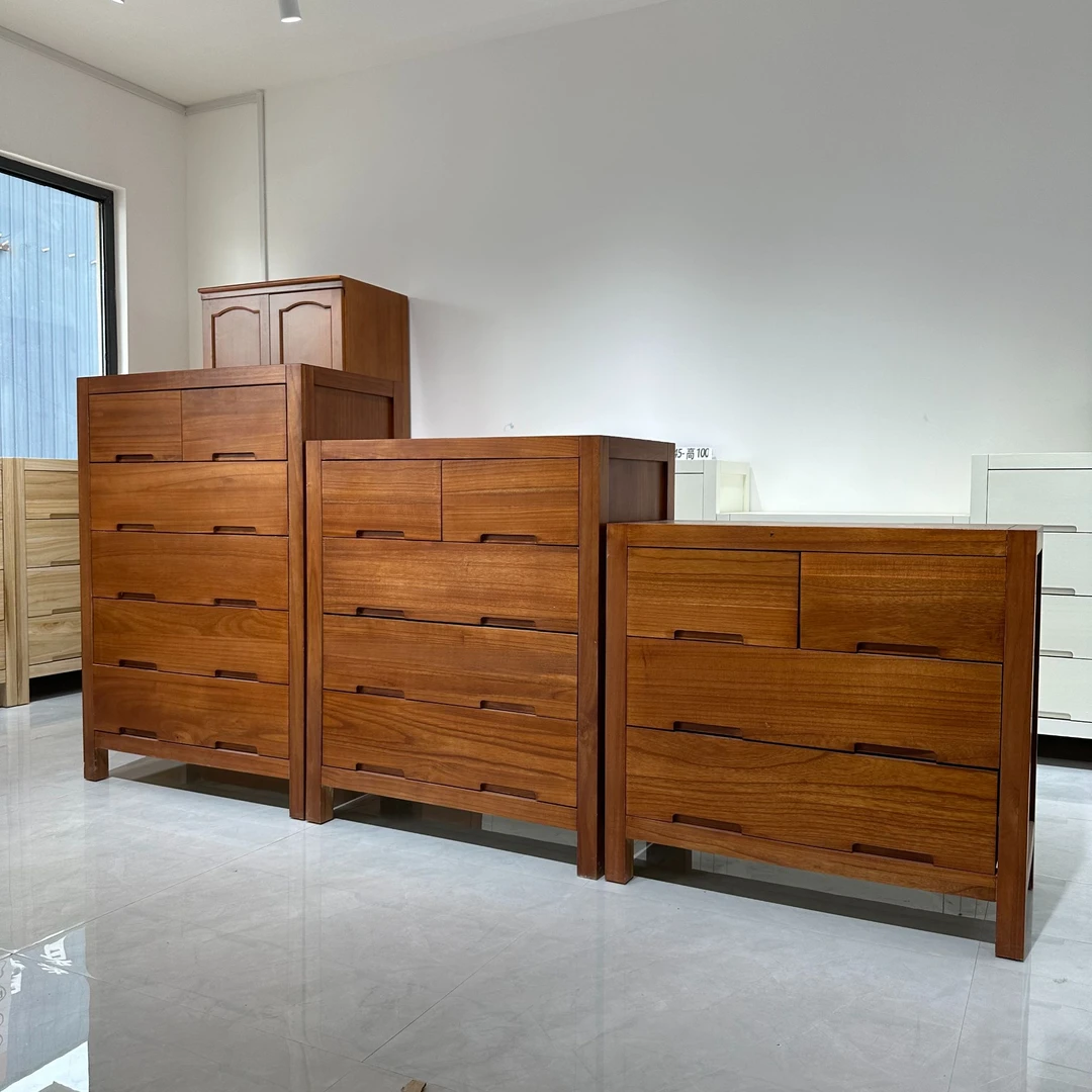 全实木胡桃色斗柜客厅中式三四五斗柜抽屉式矮柜五斗柜家用卧室整