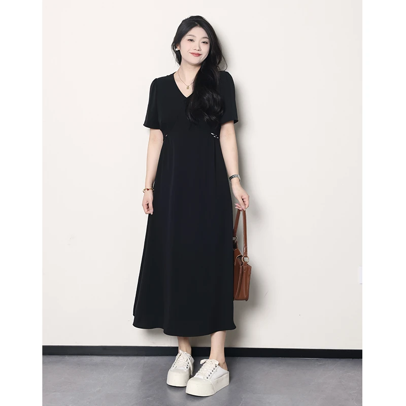 裂渡宣宣【美神降临】微胖大码女夏气质优雅显瘦收腰连衣裙ZY406Q62