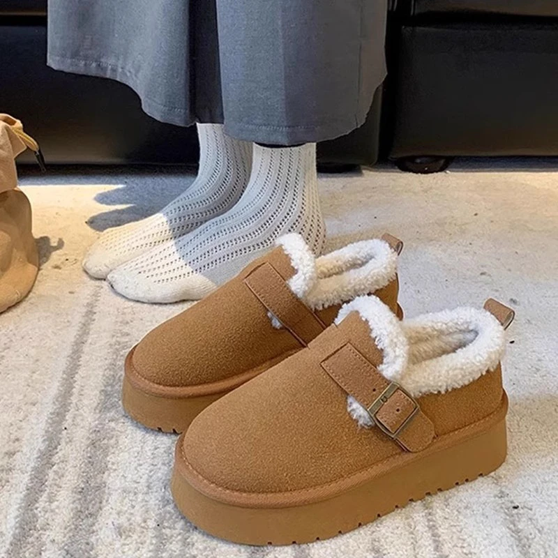 雪地靴女2024年秋冬新款厚底百搭加绒加厚面包鞋保暖增高勃肯棉鞋