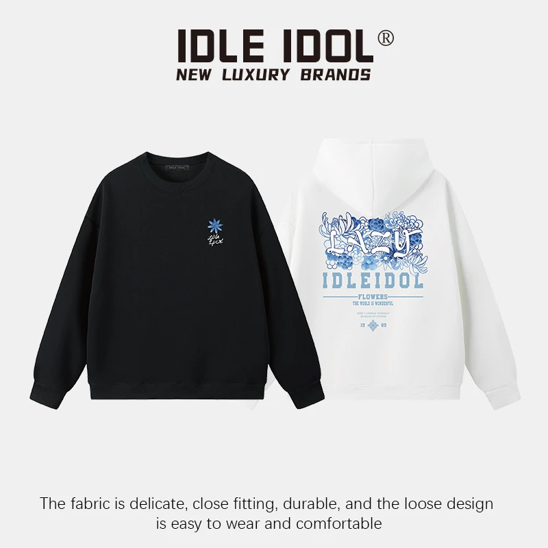 IDLE IDOL【小希专属】卫衣男爆款曼珠沙华连帽卫衣男生男士t恤短袖