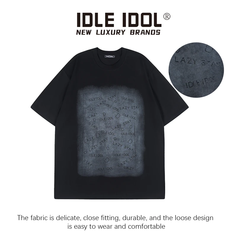 IDLE IDOL【佬莫专属】男女款T恤短袖黑钻渐变奢侈品男士t恤曼巴棉