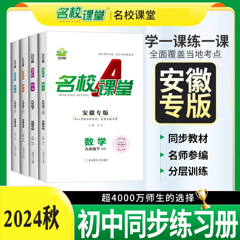 安徽专版】2024秋名校课堂同步练习册九年级下册初中语文数学英语