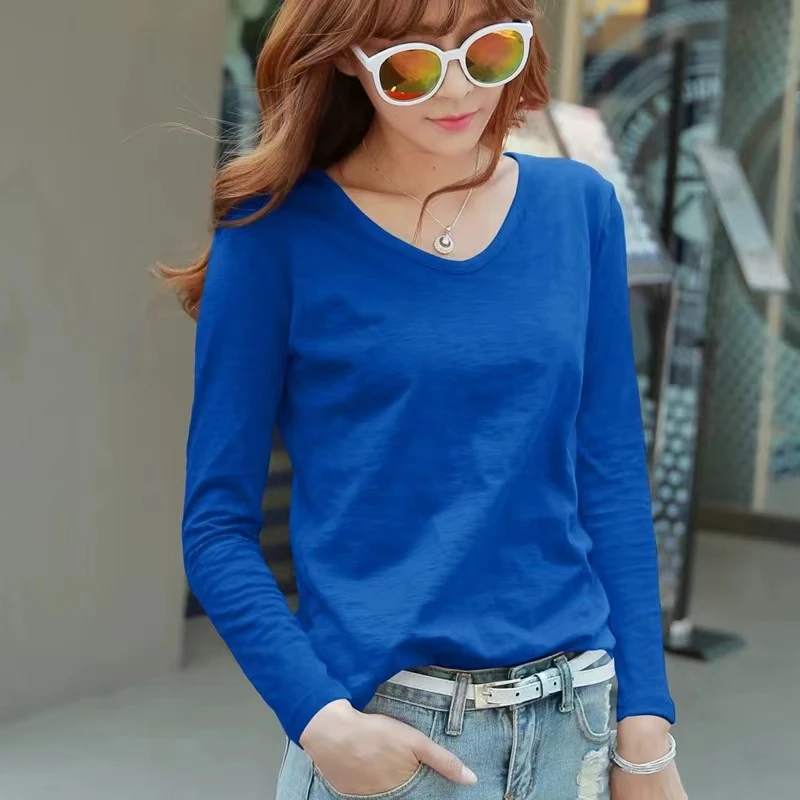 13#99春秋显瘦气质长袖休闲春季百搭T恤