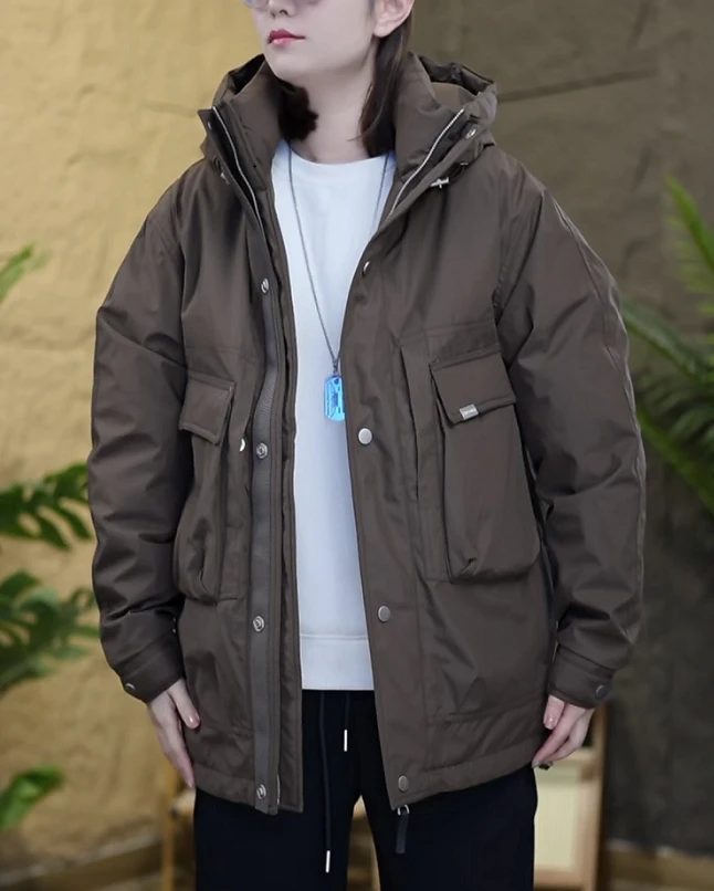 【JWM】时尚羽绒服 091连帽工装加绒加厚冬季男士羽绒服