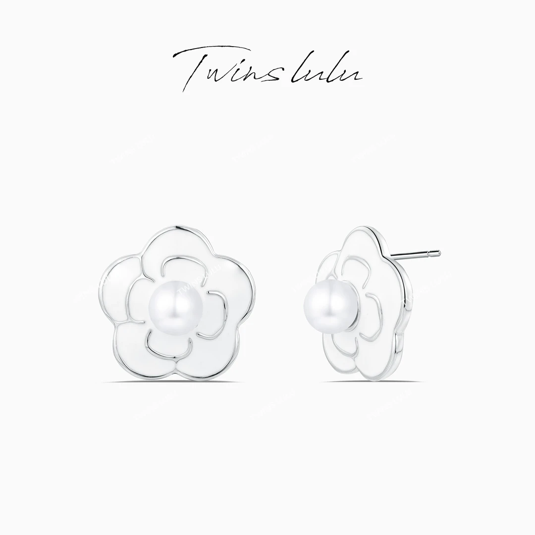 TWINS LULU 镀K金 【经典山茶花 】轻奢百搭古典优雅耳环TSL1353