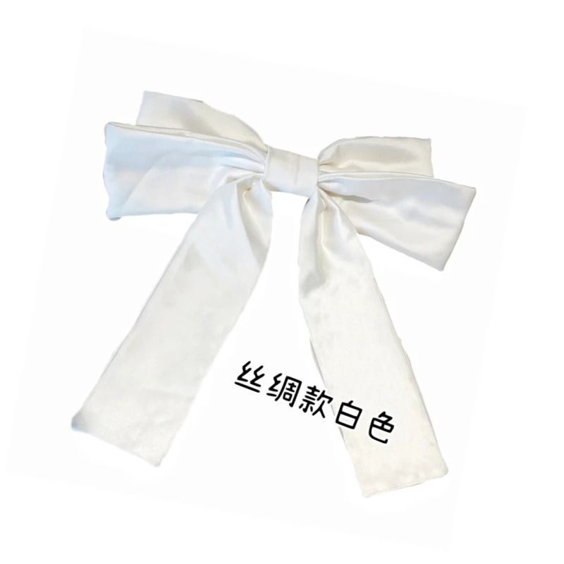 法式丝绸白色大蝴蝶结时尚发夹TSF8065