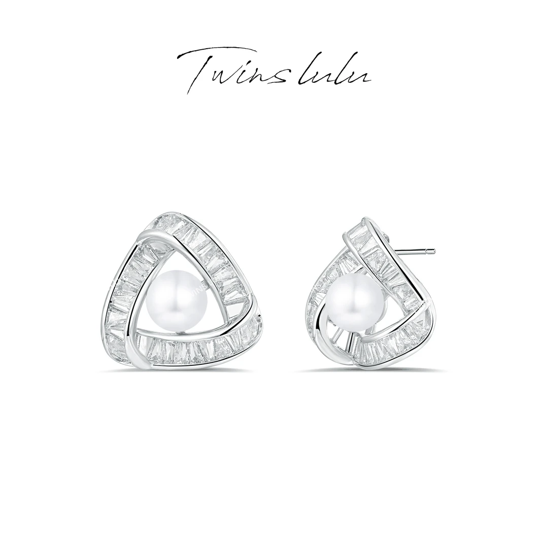 TWINS LULU 镀k金 英国时尚轻奢饰品气质几何珠珠耳环TSL136