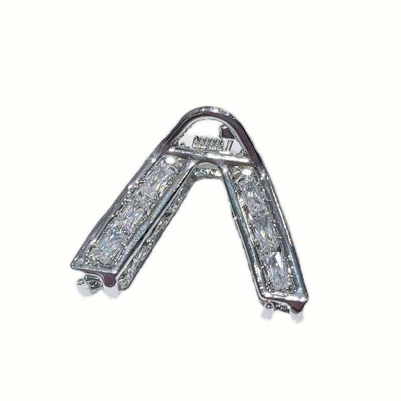 简约手工镶嵌金属V字形抓夹TSF8044