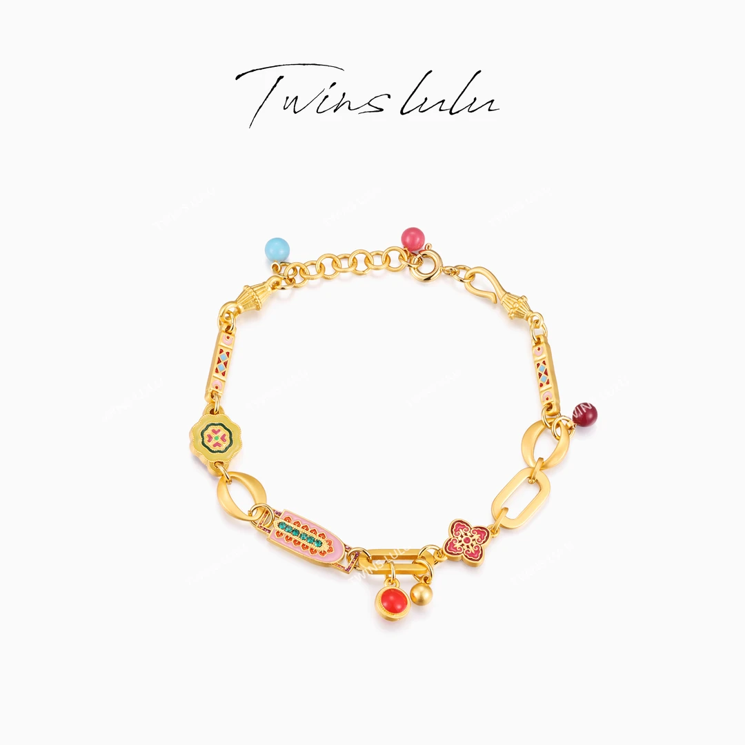 TWINS LULU 镀K金【官方正品】新中式小众彩牌女生手链TSS7597